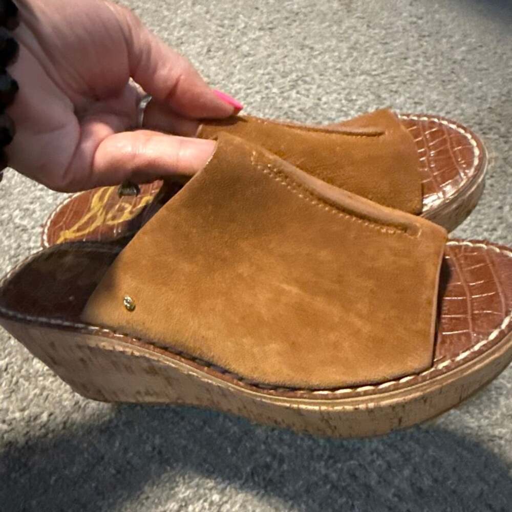 Sam Edelman Brown Suede Ranger Platform Wedge Sandals 8